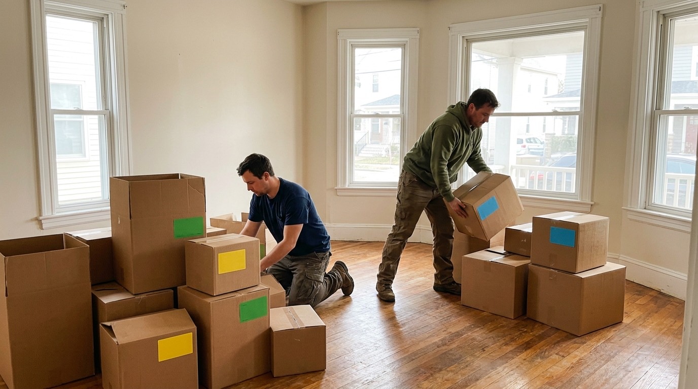 Sorting keep, donate and haul piles during an estate cleanout